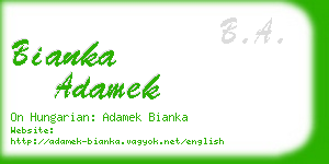 bianka adamek business card